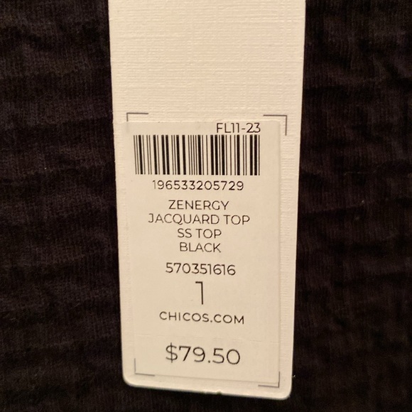 Chico’s Textured Jacquard Top • Size 1 • Zynergy Top - Picture 10 of 11